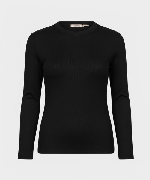 Top rib l/slve round neck
