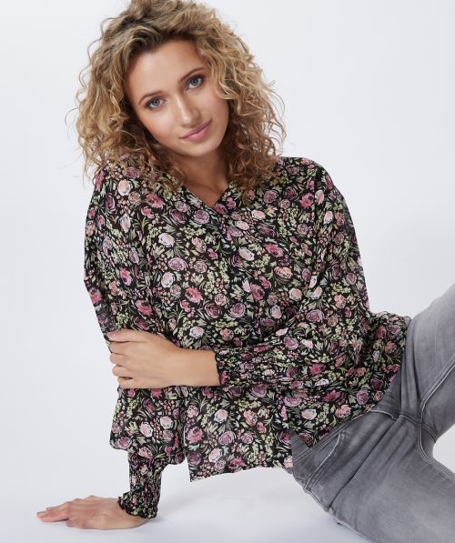 Blouse V-neck soft deco