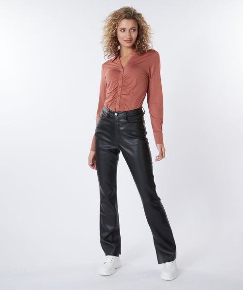 Trousers flared split PU