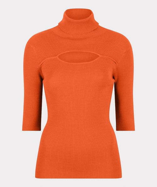 Top short slve open rib col