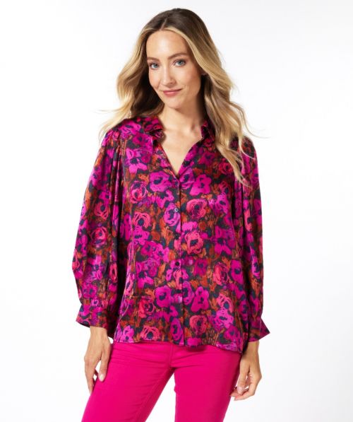 Blouse satin Floral Wilding
