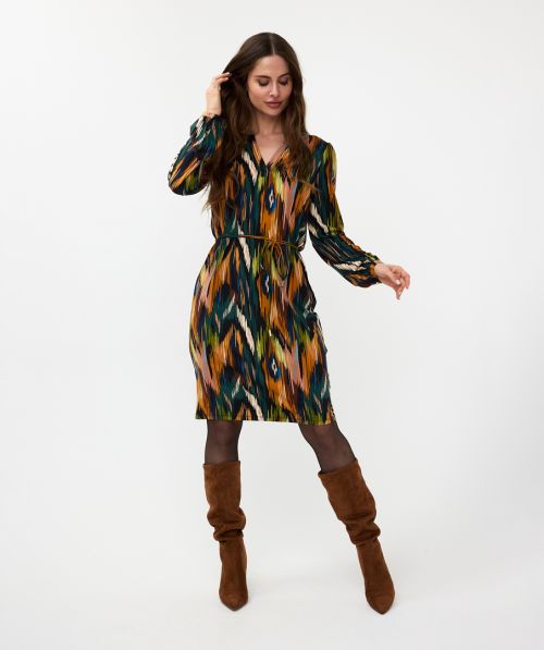 EsQualo Dress V-neck Universe Lightning SJ