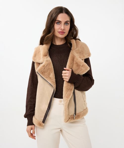 EsQualo Gilet fake fur / suedine
