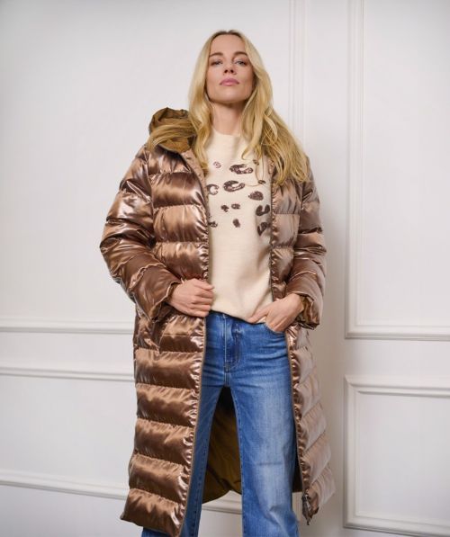 EsQualo Coat long quilted hood
