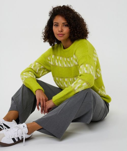 EsQualo Sweater striped jacquard