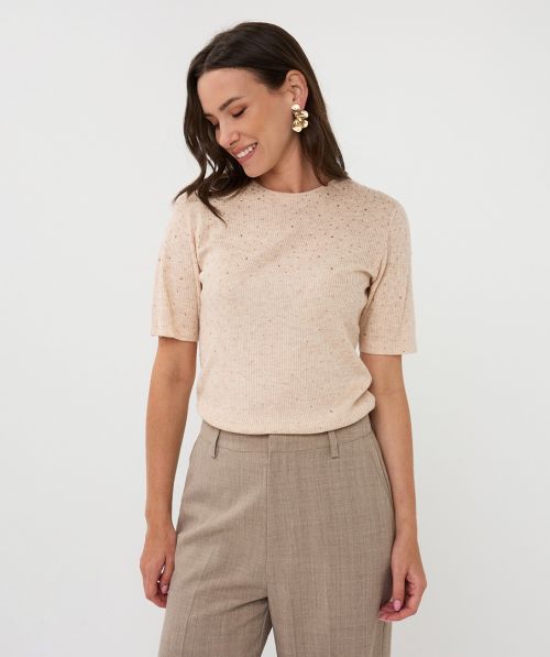EsQualo Top rib s/slve studs