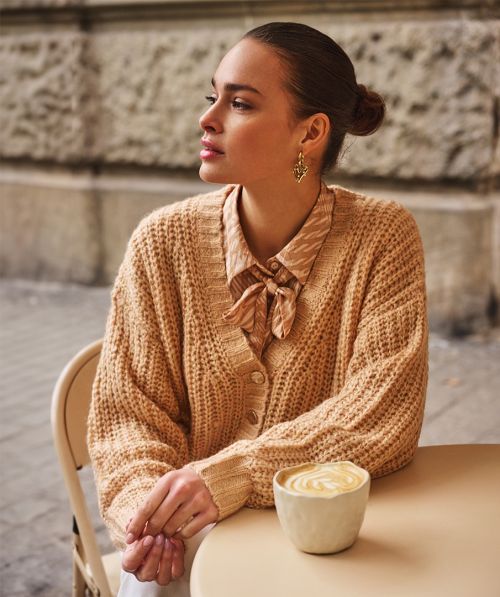 EsQualo Cardigan oversize lurex