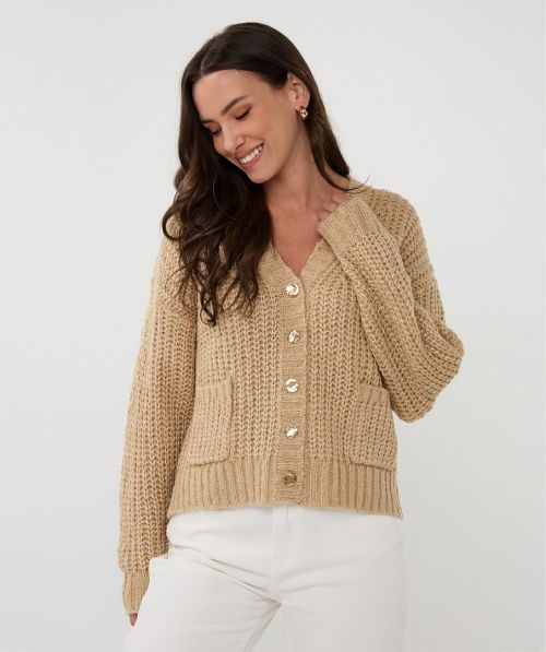 Cardigan oversize lurex