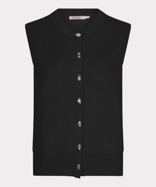 EsQualo Gilet buttons basic knit