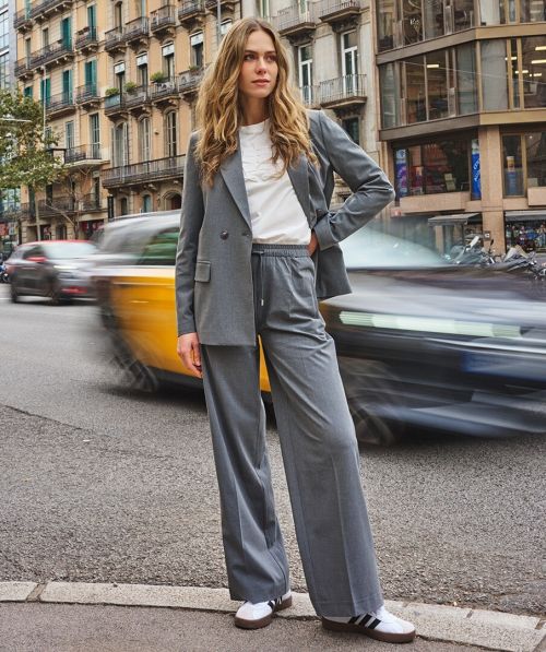 EsQualo Trousers drawstring melange