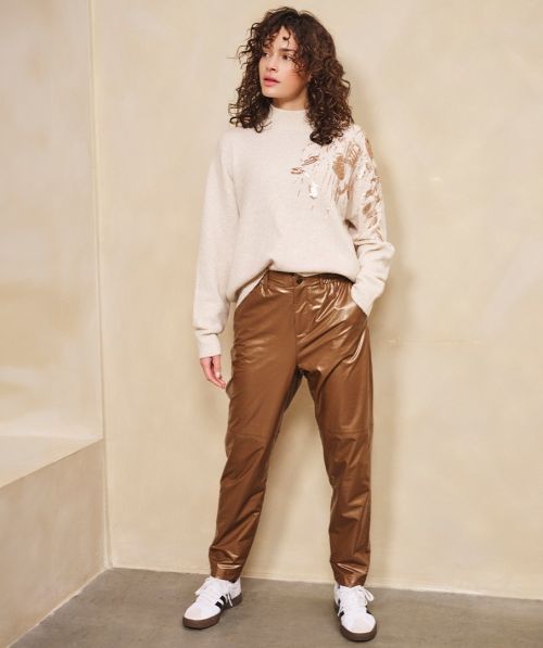 EsQualo Trousers Metallic PU