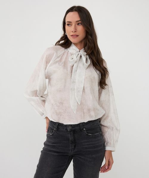 EsQualo Blouse raglan shawl collar