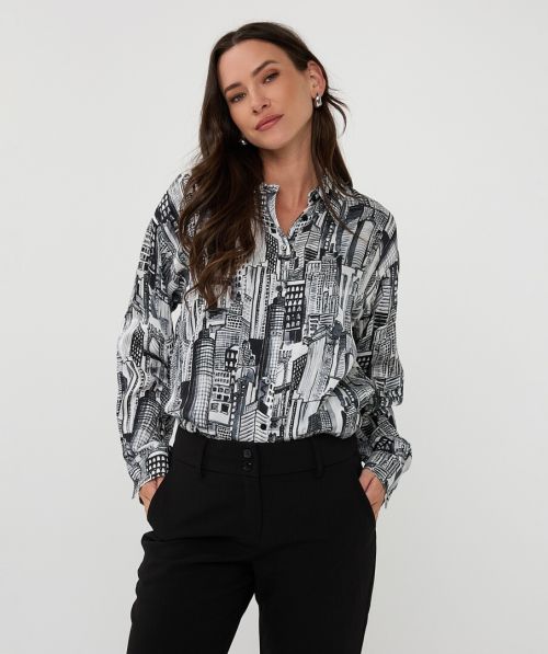 EsQualo Blouse City print