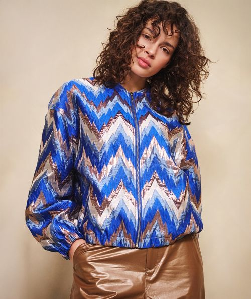 EsQulo Jacket Bomber jacquard zigzag