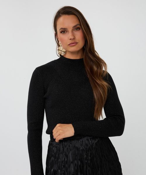 EsQualo Top col rib lurex