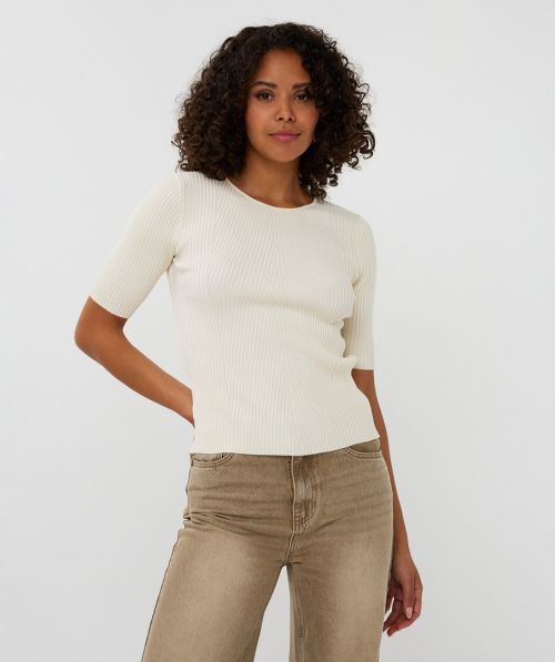EsQualo Sweater rib R/neck