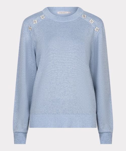 EsQualo Sweater rounded neck lurex
