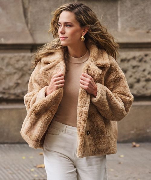EsQualo Jacket melange double breasted short