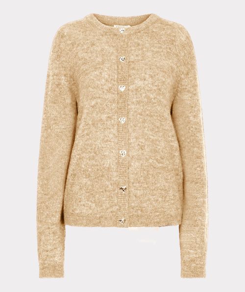 Cardigan closed placket fancy buttons