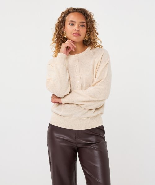 Sweater raglan polo neck