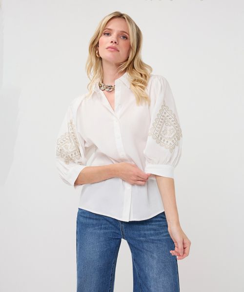Blouse embroidery poplin
