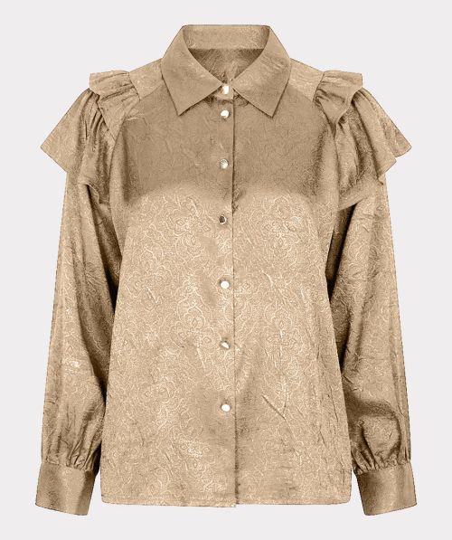 Blouse frills flower crinkle