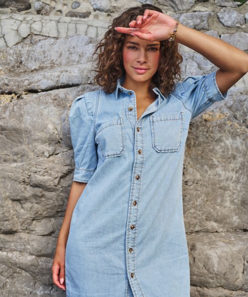 Dress detailed sleeve denim