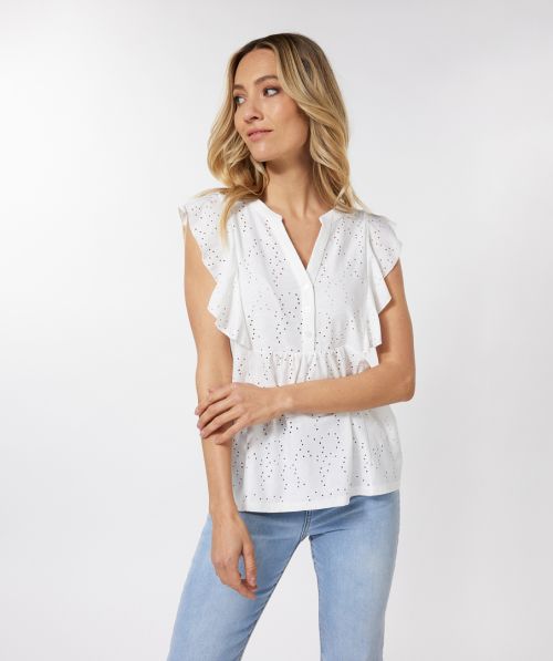 Top ruffle embroidery
