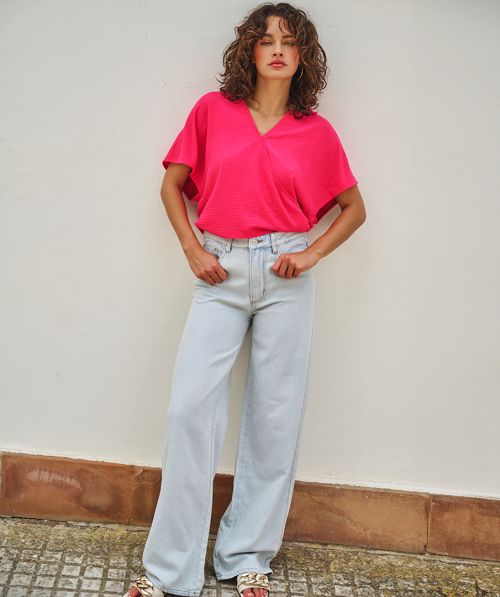 EsQualo Trousers wide leg twill