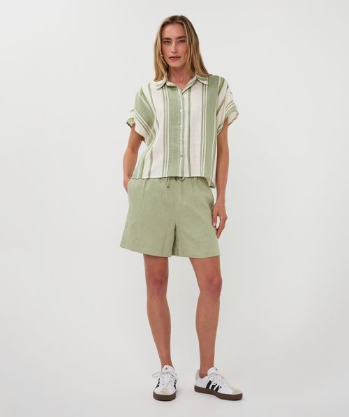 Shorts elastic linen