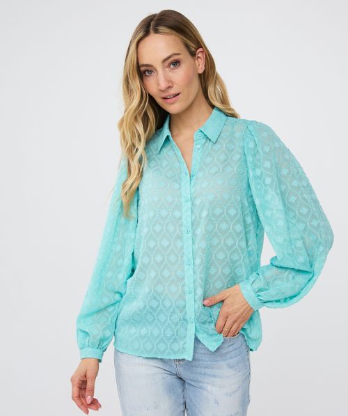 EsQualo Blouse fancy plumetis