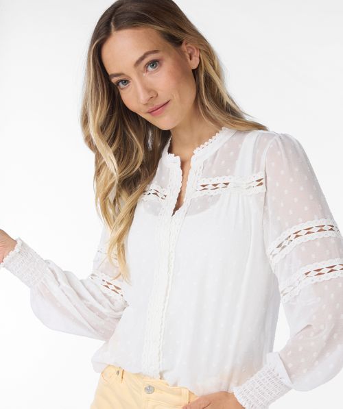 EsQualo Blouse lace plumetis