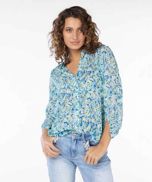 EsQualo Blouse 3/4 Bayside Flower
