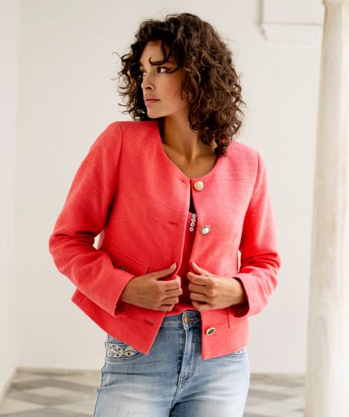 EsQualo Jacket slub boucle