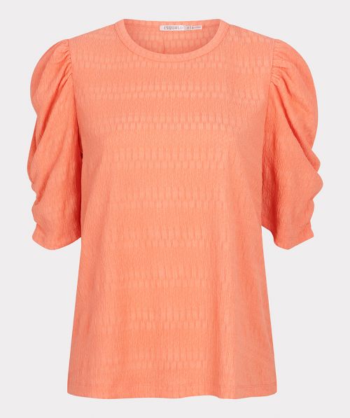 EsQualo Top r-neck puff sleeve