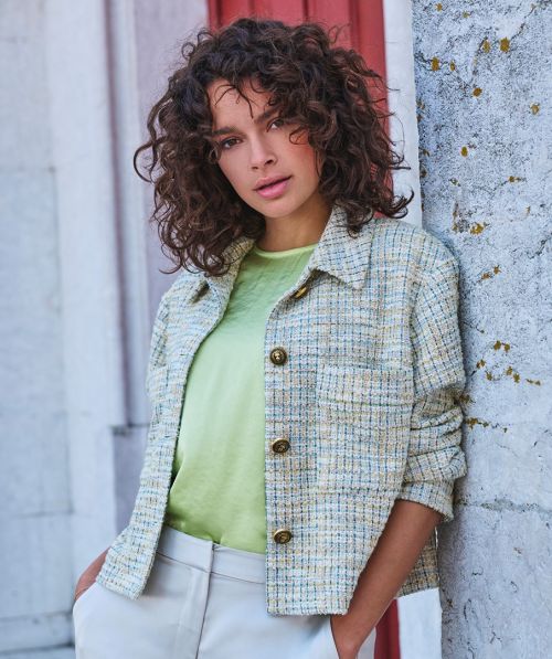 EsQualo Jacket tweed fancy button