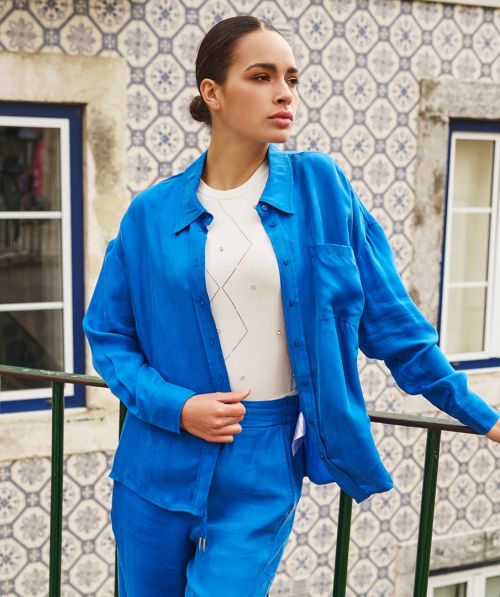 EsQualo Blouse oversized cupro