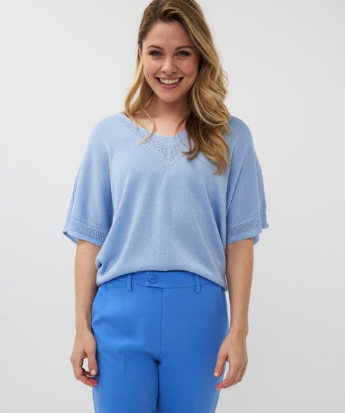 Esqualo Sweater batwing pointelle lurex