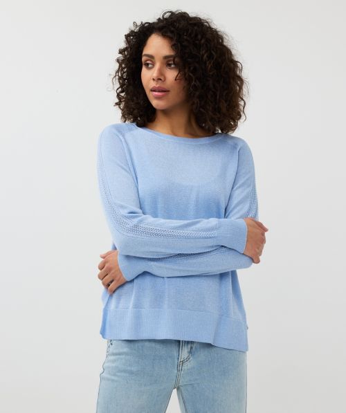 EsQualo Sweater raglan pointelle lurex