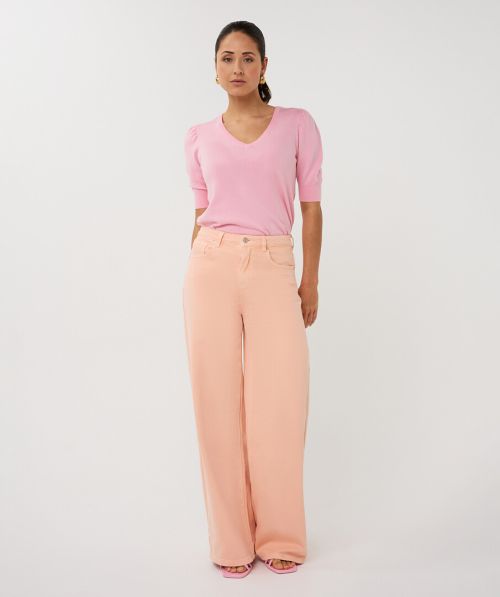Trousers colored jeans wide