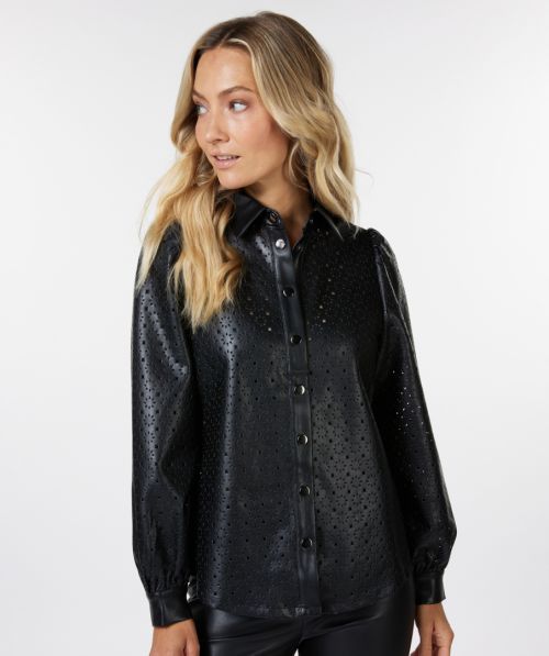 Blouse puff perforated PU