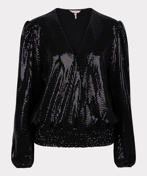 Blouse sequins stretch