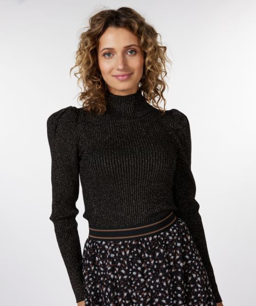 Sweater mock neck lurex