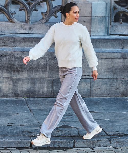 EsQualo Trousers jeans metallic coated