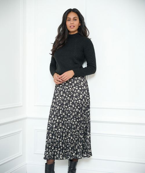 EsQualo Skirt plisse satin wilderness