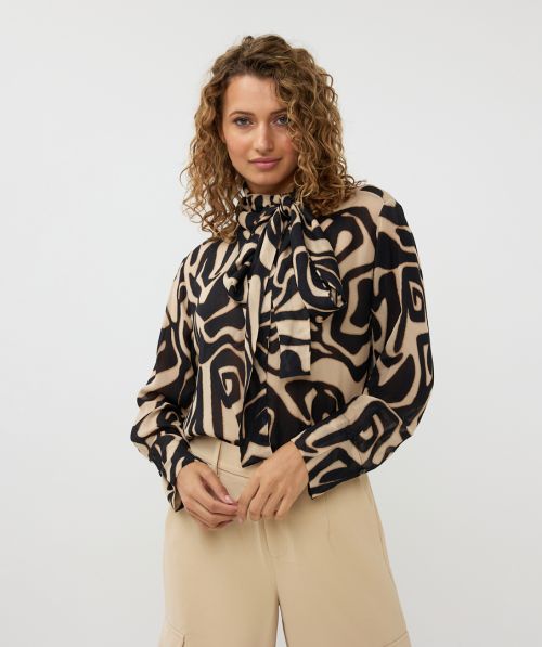 EsQualo Blouse shawl collar Harmony