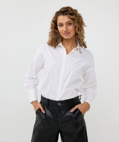 EsQualo Blouse poplin broche