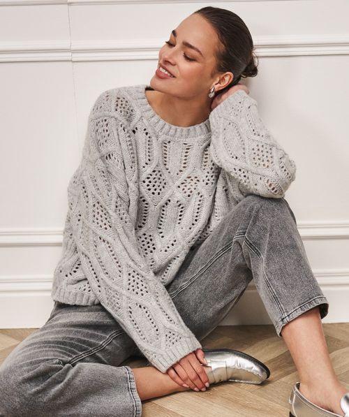 EsQualo Sweater boxy cables