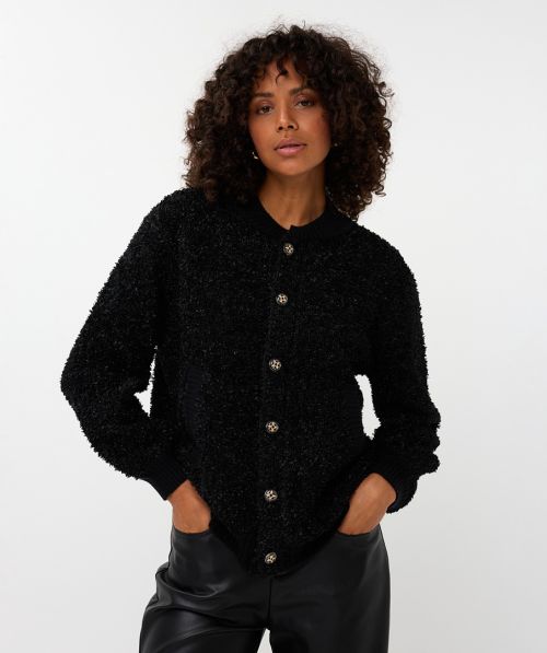 EsQualo Cardigan bomber rib