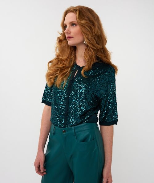 Cardigan sequins s/slve